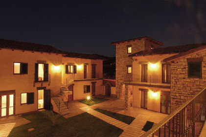 the hotel's inner courtyard